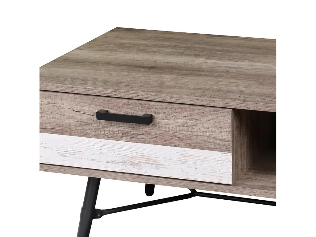 Table Basse 1 Tiroir Romy - Naturel Fonce – Image 2