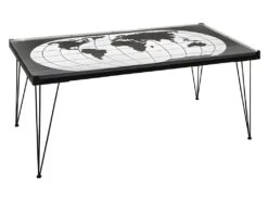 Table Basse Métal Verre Map Atmosphera - Anthracite