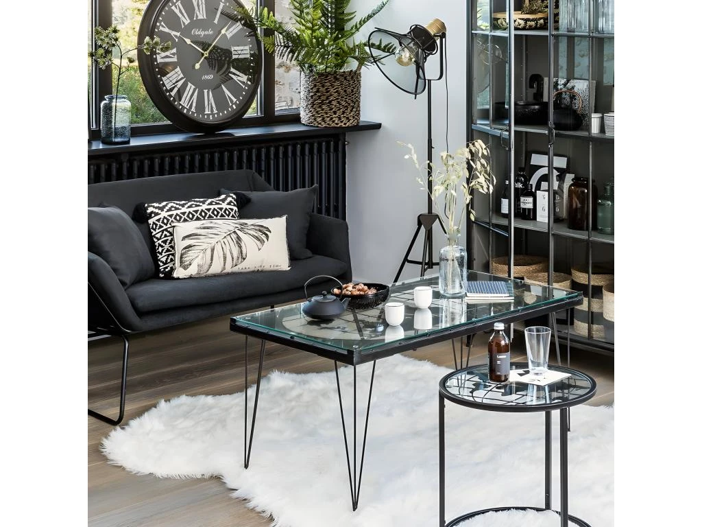 Table Basse Métal Verre Map Atmosphera - Anthracite – Image 4