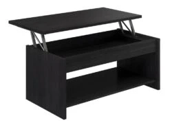 Table Basse Avec Plateau Relevable Coloris Gris En Mélamine -Longueur 100 X Profondeur 50/72 X Hauteur 40/55 Cm