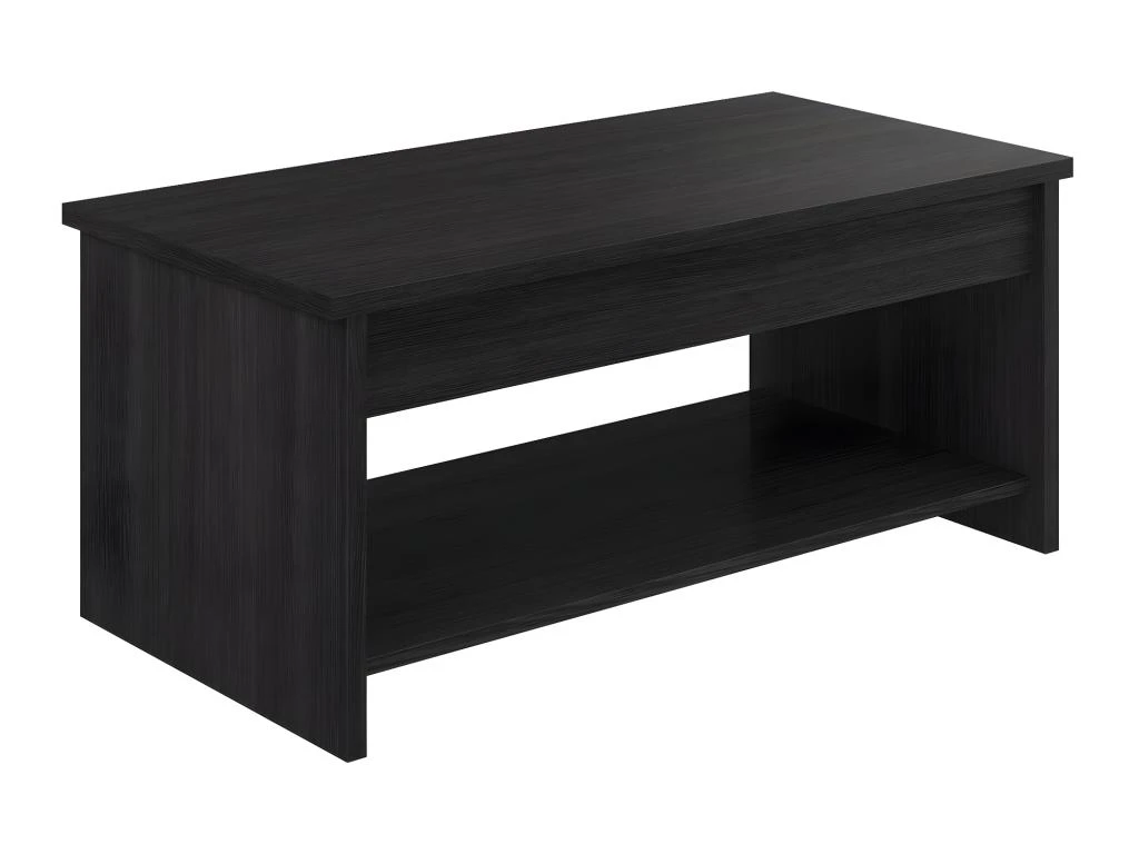 Table Basse Avec Plateau Relevable Coloris Gris En Mélamine -Longueur 100 X Profondeur 50/72 X Hauteur 40/55 Cm – Image 3