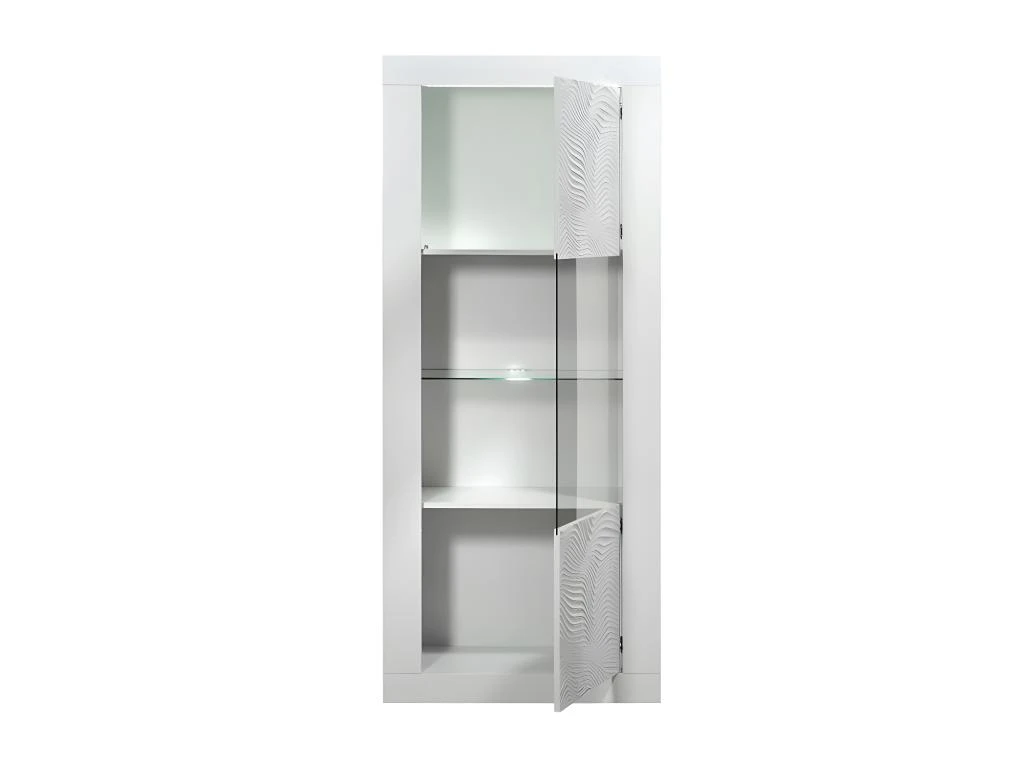 Vitrine 1 Porte Laqué Blanc à LEDs - MARKS – Image 6