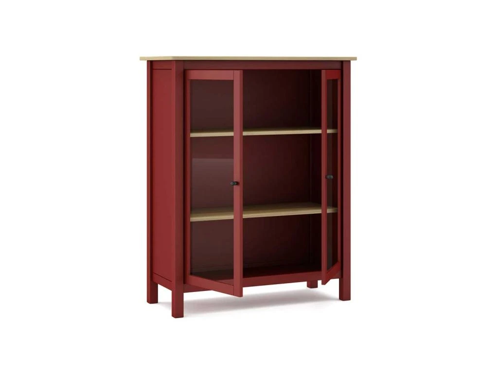 Vitrine 2 Portes Rouge/Bois - VOLCAN – Image 2