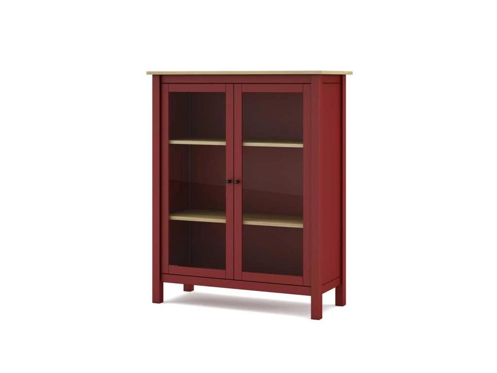 Vitrine 2 Portes Rouge/Bois - VOLCAN – Image 4